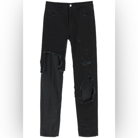 EUC Men’s Size Small (32” W) Raf Simons Double-layered Distressed Slim-fit Jeans - Picture 1 of 16
